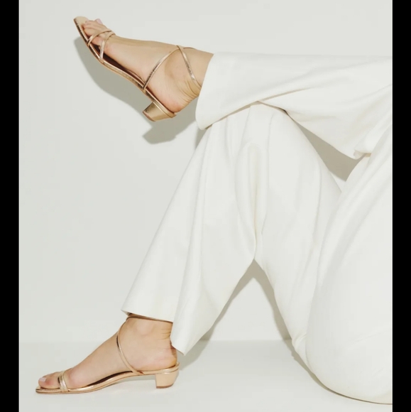 NWT Reformation Alice Heeled Sandal Gold - Size 6.5